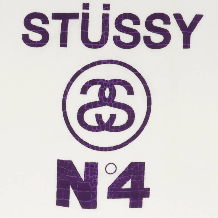 Stussy No.4 Croc Tee 'White/Purple' | GOAT