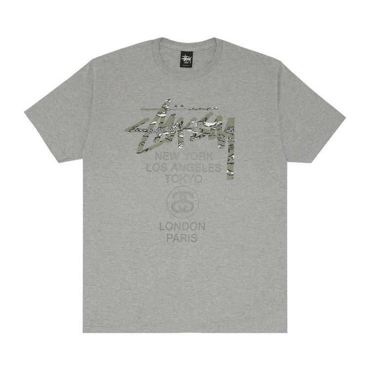 Stussy World Tour Camo T-Shirt Grey