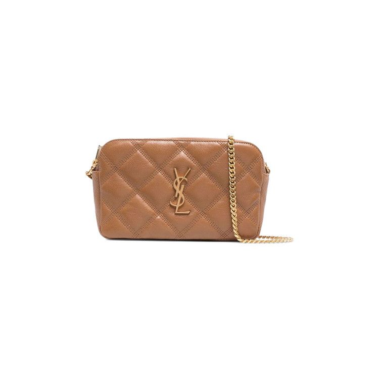Saint Laurent Becky Quilted Shoulder Bag 'naturel Dark'