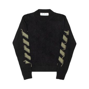 Buy Off-White Reverse Arrow Diag Knit Crewneck 'Black/Green