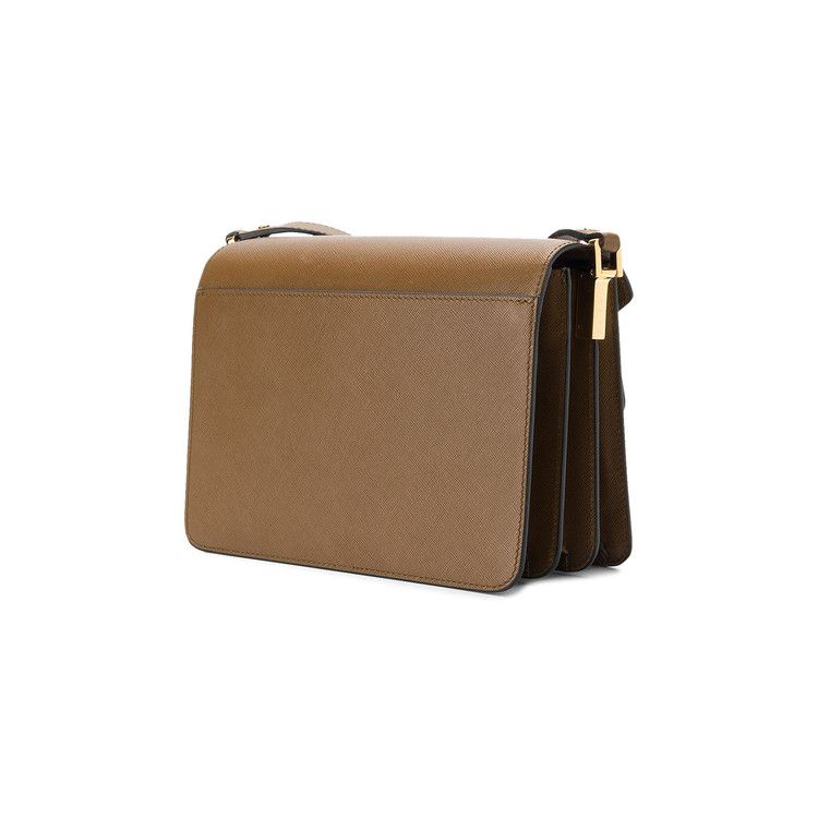 Marni Tan & Off-white Medium Tri Trunk Bag In Z333n Cigar