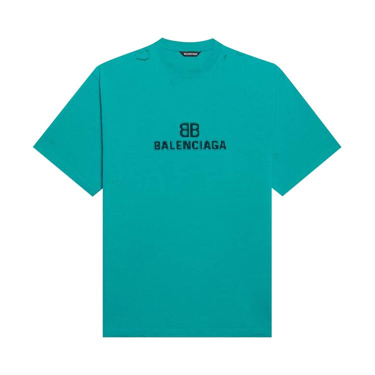 Balenciaga BB Pixel Boxy T-Shirt Turquoise/Black