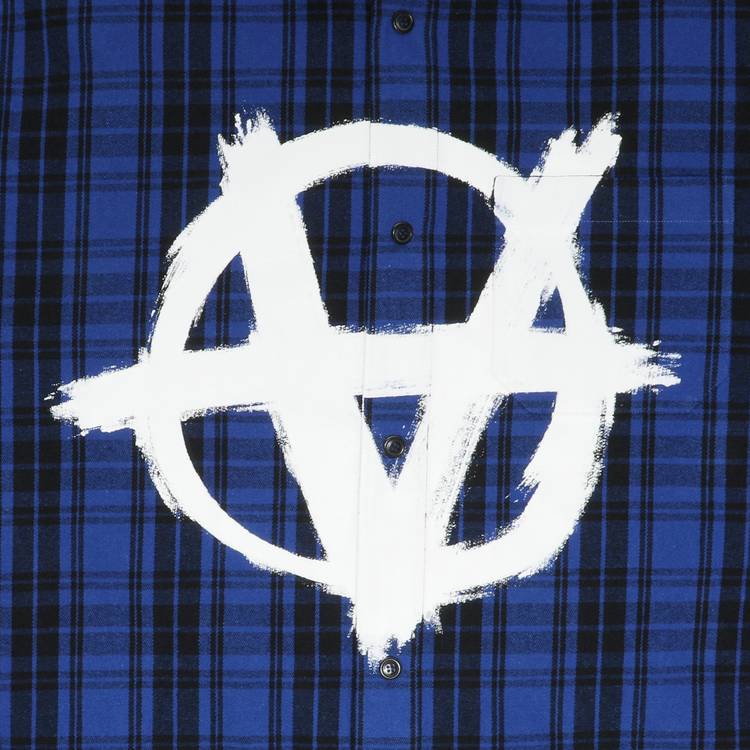 Buy Vetements Anarchy/Children Of The Night Flannel Shirt 'Blue