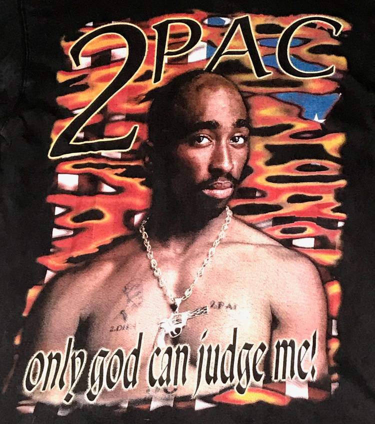 Buy Vintage Late Tupac Shakur Only God Can Judge Me Tee 'Black