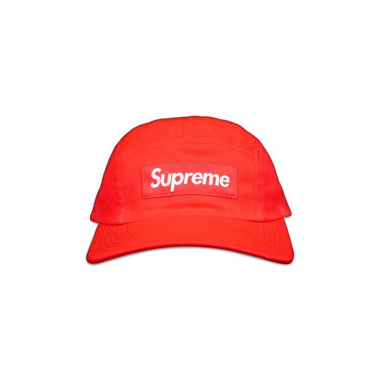 Supreme Washed Chino Twill Camp Cap 'Neon Red'