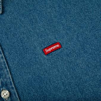 Buy Supreme Small Box Twill Shirt 'Denim' - FW21S30 DENIM | GOAT