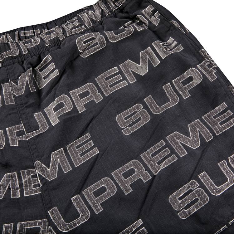 Supreme Logo Ripstop Track Pant 'Black' | GOAT