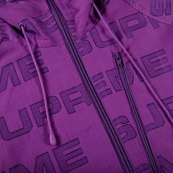 Supreme Logo Ripstop Hooded Track Jacket 'Purple'
