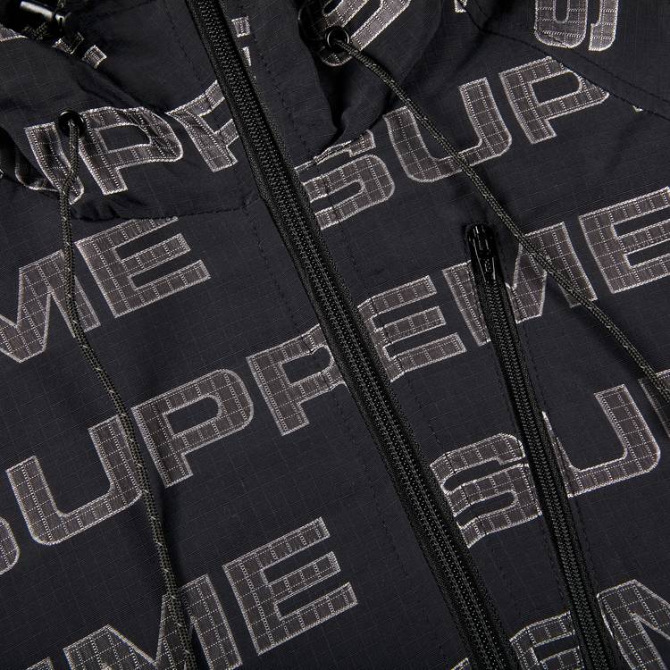 Supreme Logo Ripstop Hooded Track Jacket 'Black' | GOAT