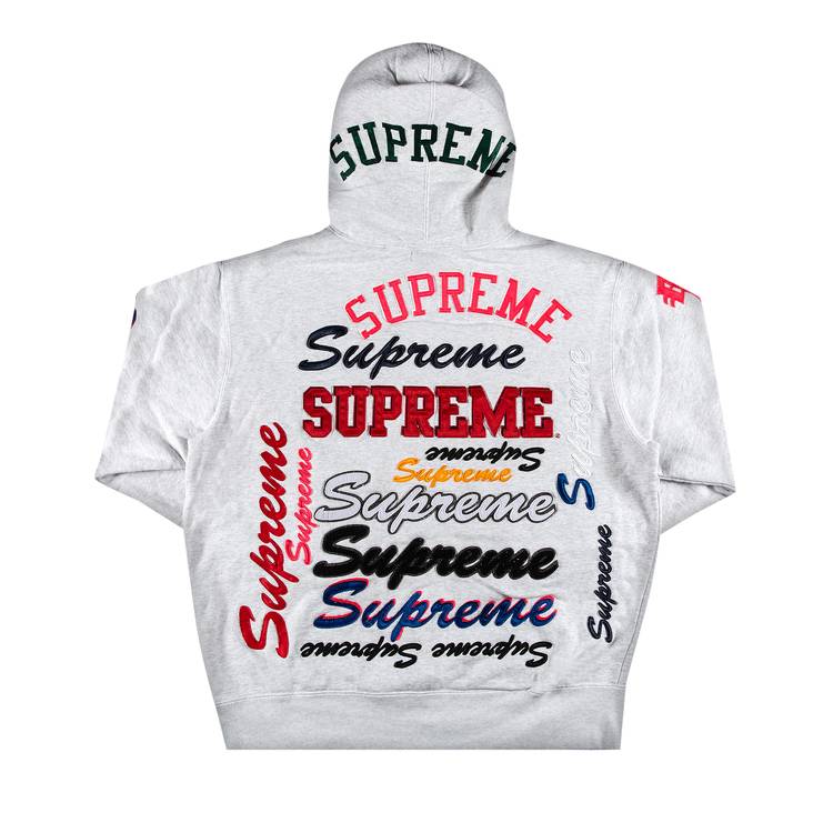 Supreme Multi Logo Hooded Sweatshirt 'Ash Grey