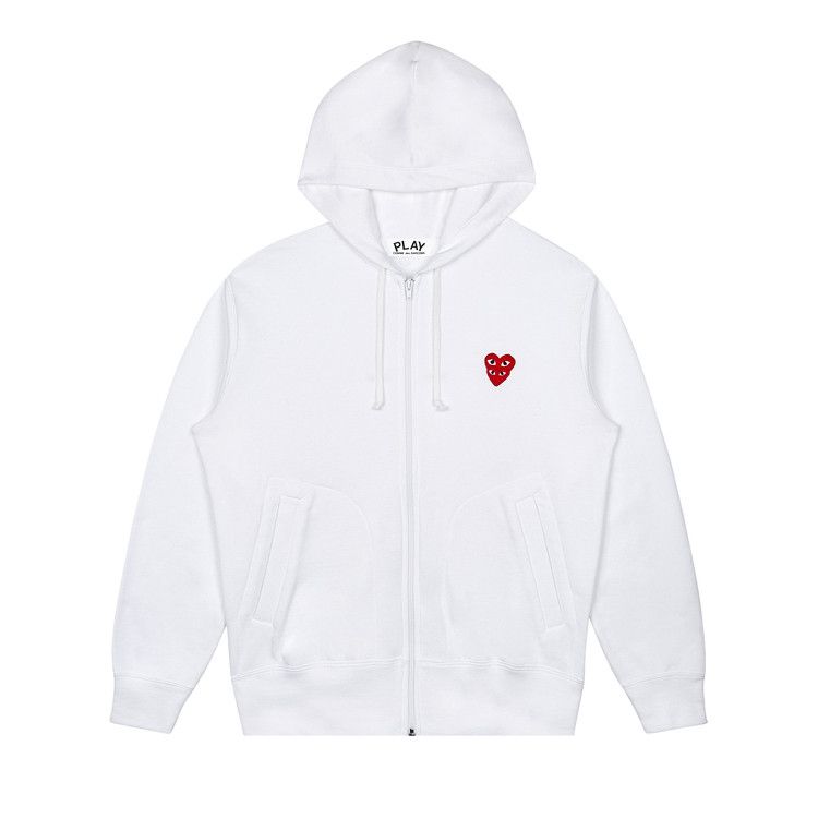 Buy Comme des Garçons PLAY Stacked Heart Hooded Sweatshirt 'White
