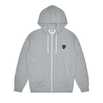 Buy Comme des Garçons PLAY Stacked Heart Hooded Sweatshirt 'Grey