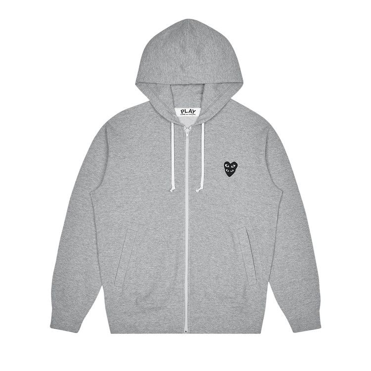 Buy Comme des Garçons PLAY Stacked Heart Hooded Sweatshirt 'Grey