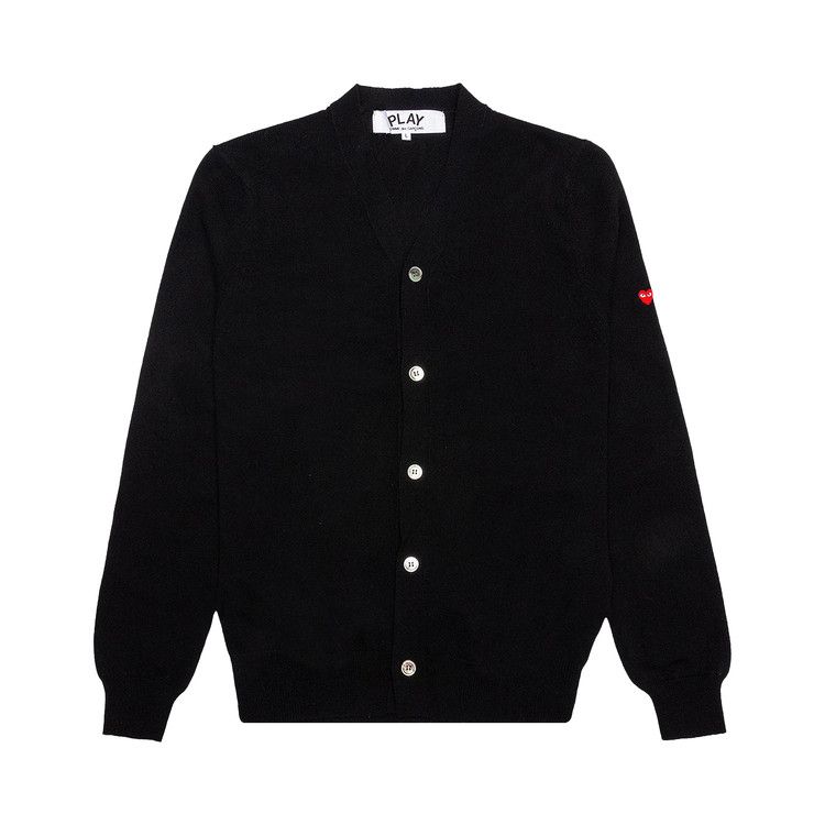 Comme Des GarçOns Play Small Heart Cardigan Black