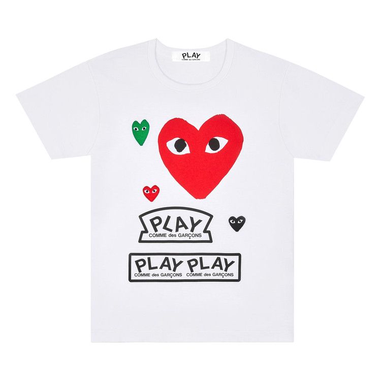 Comme des Garcons PLAY Play Multi Logo Red Heart T-shirt White — foto 2