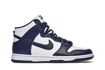 white and navy dunks