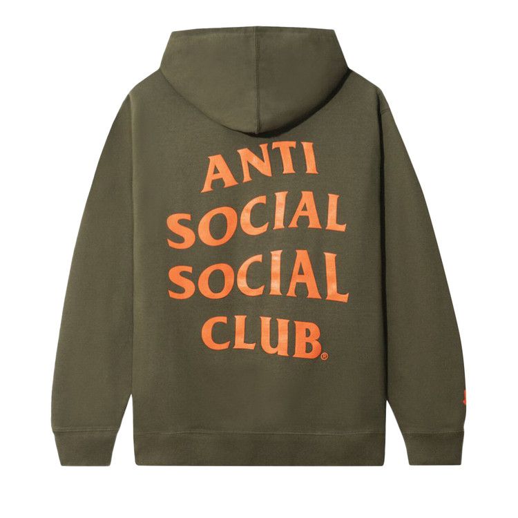 Anti Social Social Club X Undefeated Paranoid Hoodie 'olive'