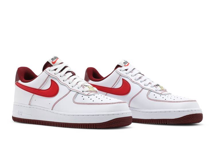  Nike Men's Air Force 1 '07 First Use Wht/University Red-Team  Red (DA8478 101) - 8 | Basketball