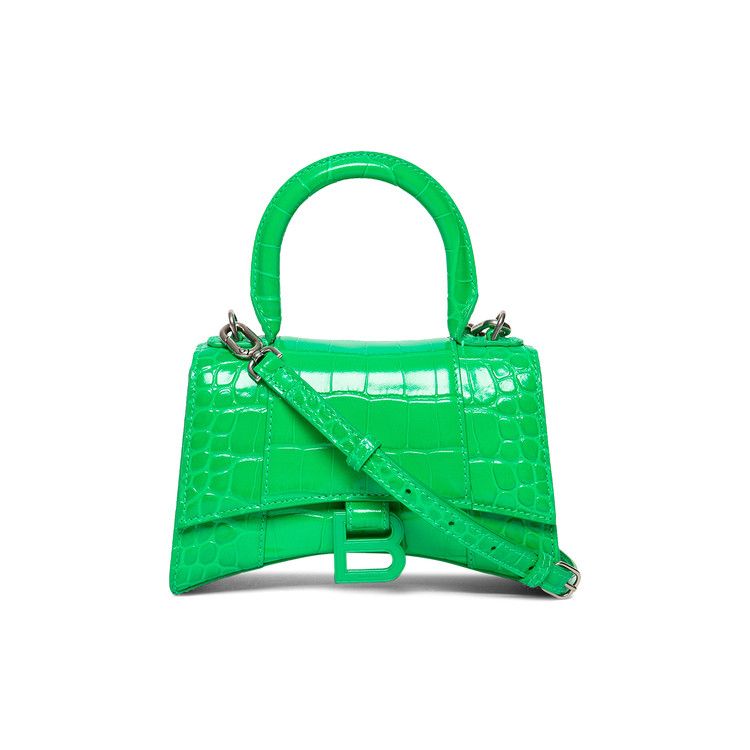 Balenciaga XS Hourglass Top Handle Bag Vivid Green