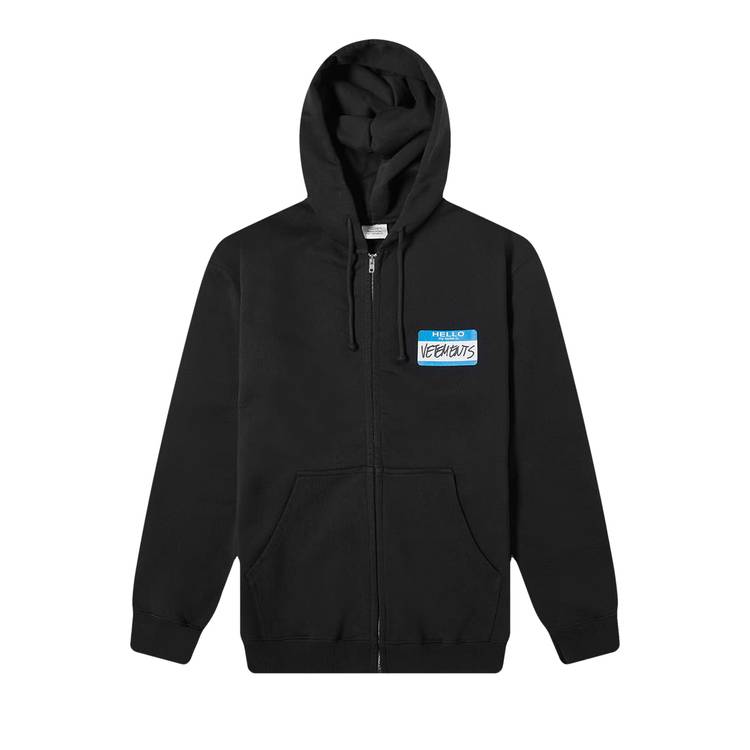 Buy Vetements My Name Is Vetements Zip-Up Hoodie 'Black