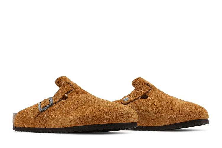 Stussy X Birkenstock Boston Shaggy Caramel