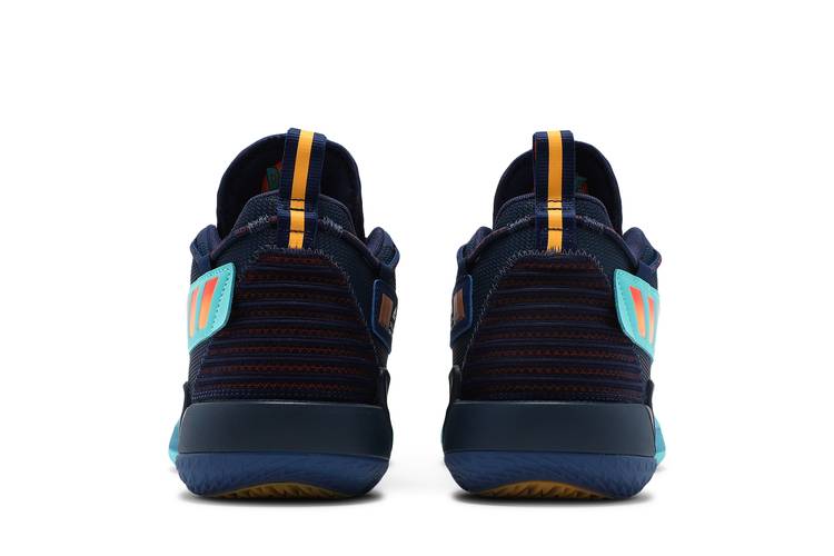  adidas Dame 7 Extended Play Basketball Shoes Dark Blue/Bright  Blue/Solar Gold Men's 9.5, Women's 10.5 Medium
