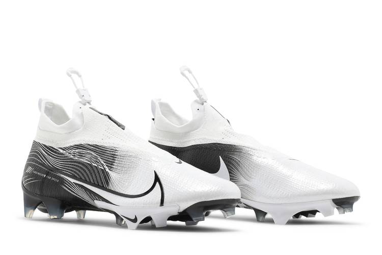 Nike Vapor Edge Elite 360 Flyknit White Black Football Cleats AO8276-002  Mens 9