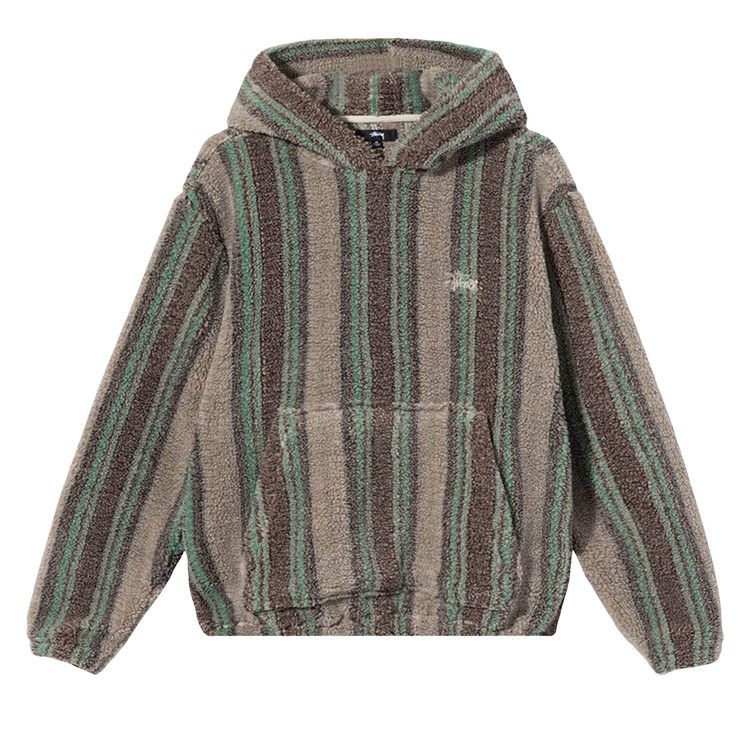 Stussy Stripe Sherpa Hoodie Tannin