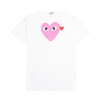 Buy Comme des Garçons PLAY Red Emblem Heart T-Shirt 'White/Pink