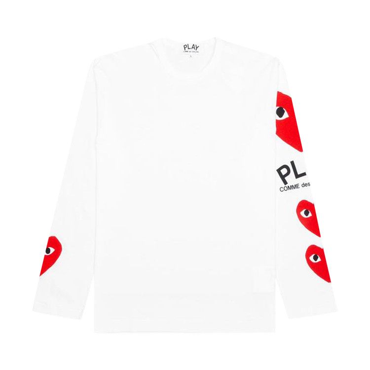 Buy Comme des Garçons PLAY Printed Sleeve Long-Sleeve 'White