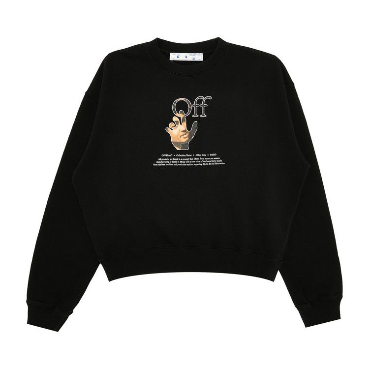 Buy Off-White Caravaggio Hand Over Crewneck 'Black/Multicolor' -  OMBA035F21FLE0031084 | GOAT