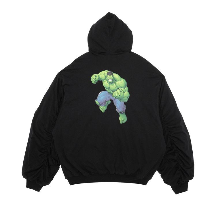 Balenciaga Padded Bomber Hoodie Black