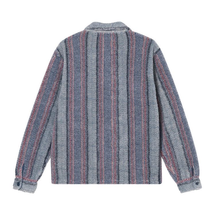 Stussy Stripe Sherpa Shirt Blue