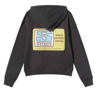 Buy Stussy Boxy Crop Hood 'Charcoal' - 218127 CHAR | GOAT