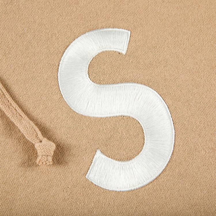 Supreme S Logo Split Hooded Sweatshirt 'Tan' | GOAT