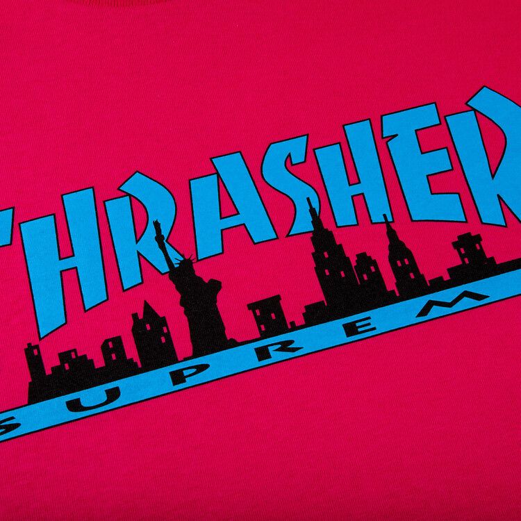 Buy Supreme x Thrasher Skyline Tee 'Pink' - FW21T11 PINK | GOAT