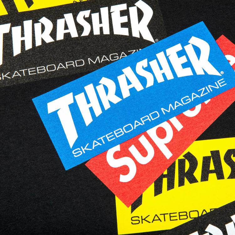 Supreme x Thrasher Multi Logo Long-Sleeve Tee 'Black' | GOAT