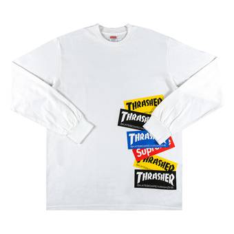 Supreme x Thrasher Multi Logo Long-Sleeve Tee 'White'