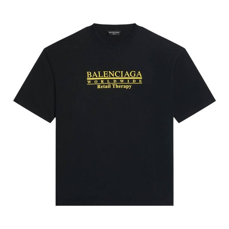 Balenciaga Retail Therapy Medium Fit T-Shirt Black/Yellow