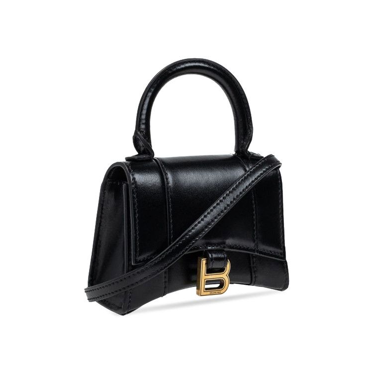 Balenciaga Mini Hourglass Top Handle Bag Black