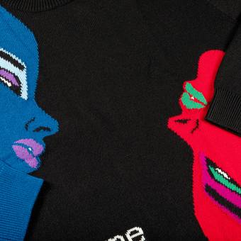 Buy Supreme Faces Sweater 'Black' - FW21SK24 BLACK | GOAT
