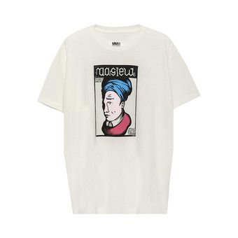 Buy MM6 Maison Margiela Graphic Print Cotton T-Shirt 'Off