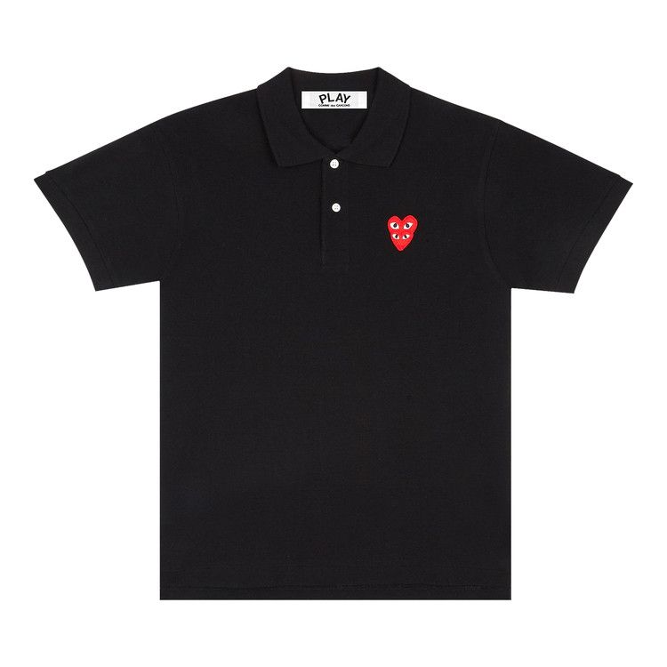 Comme Des GarçOns Play Double Heart Polo 'black'