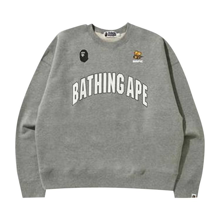 Buy BAPE Busy Works Loose Fit College Crewneck 'Grey' - 1G70