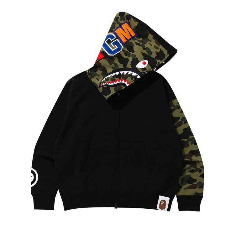 Bape Giant Shark Full Zip Hoodie Black
