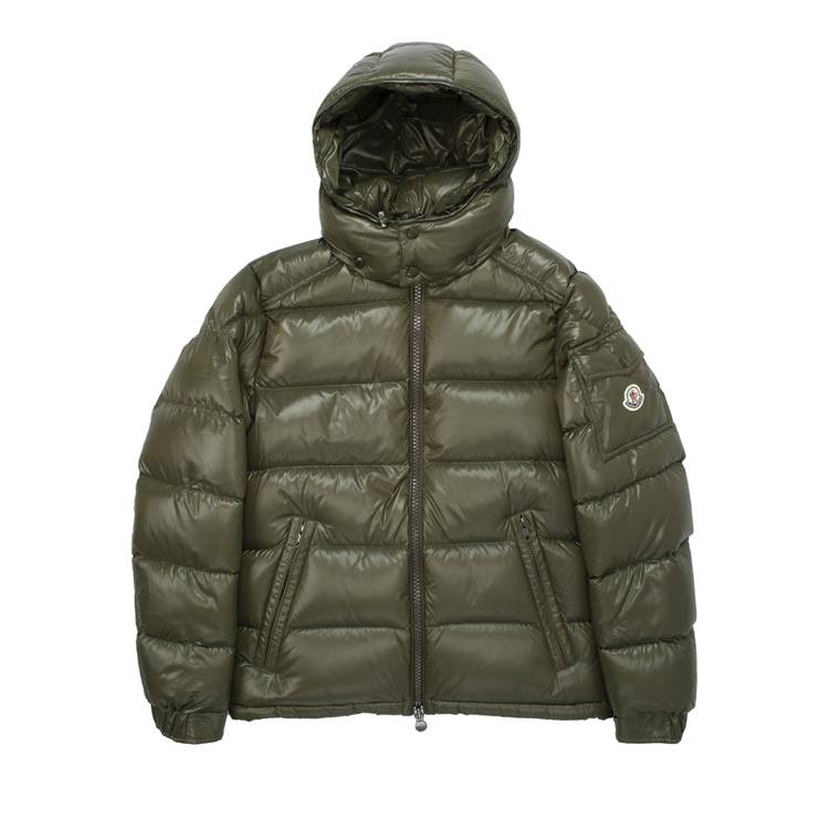 Buy Moncler Maya Hooded Puffer Shiny Jacket 'Dark Green' - 1A536 