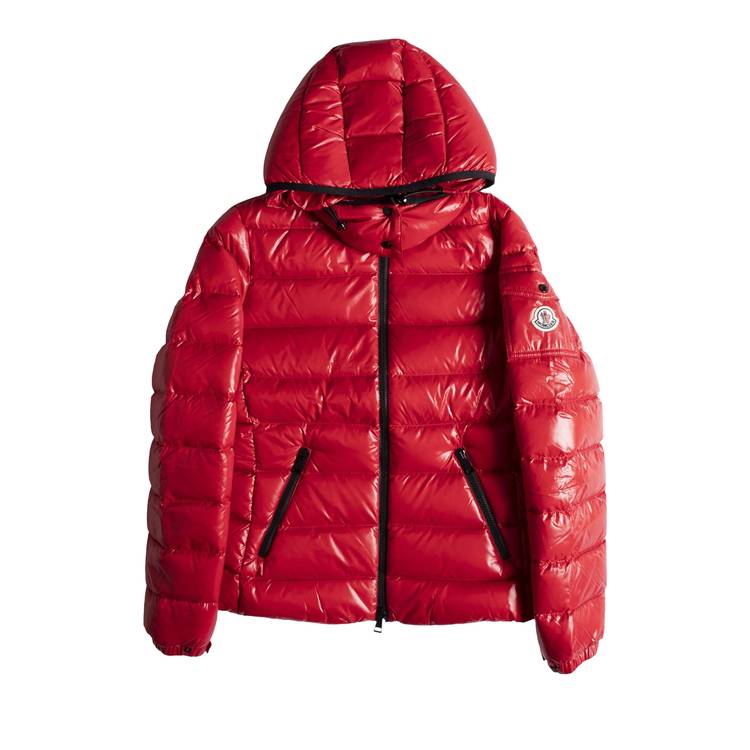 Moncler Bady Hooded Shiny Full Zip Jacket 'Red'