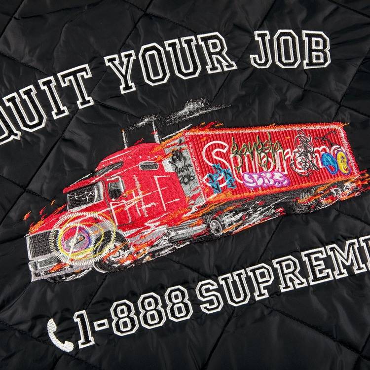 Supreme Quit Your Job Quilted Work Jacket 'Black'
