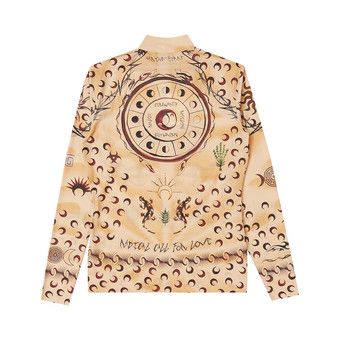 MARINE SERRE 　Second Skin Tattoo Top Marine Serre Beige Tattoo Printed Jersey Second Skin Crewneck Top