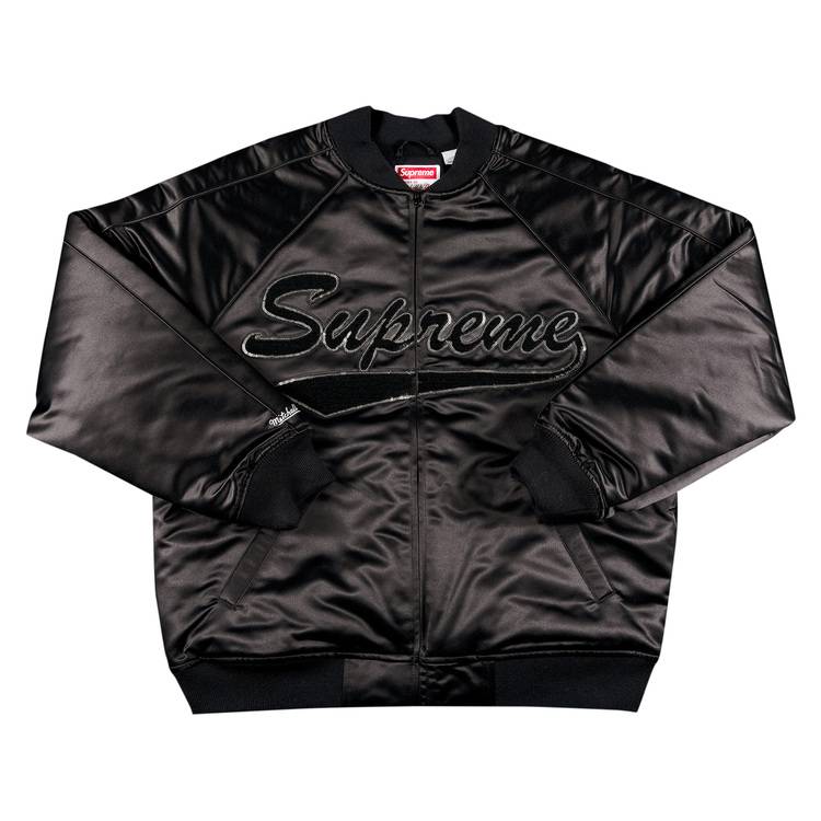 Buy Supreme x Mitchell & Ness Sequin Logo Varsity Jacket 'Black